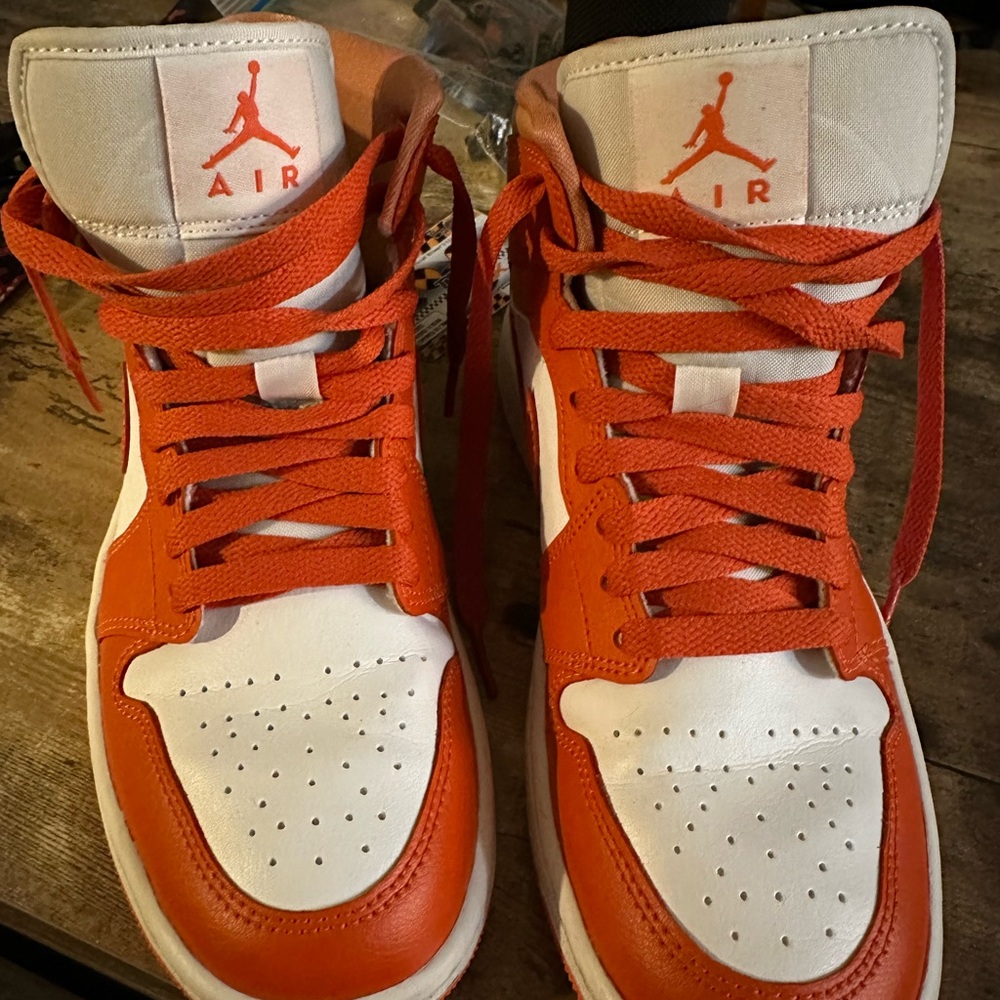 Air Jordan Orange and White Sneakers